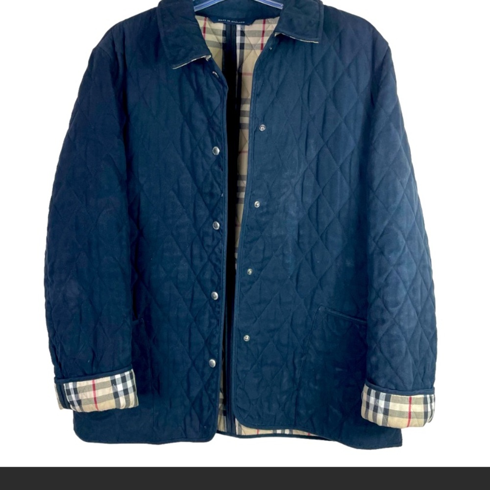 Vintage Burberry London Quilted Jacket Size Medium